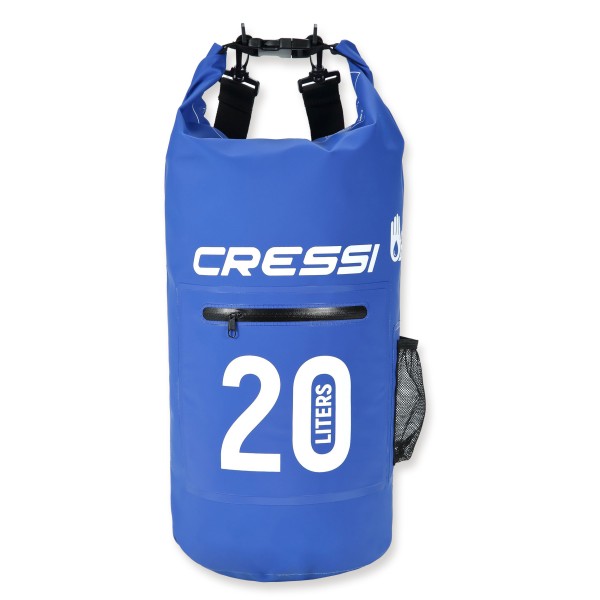 Cressi Dry Bag 20 Liter mit Reißverschluss - blau